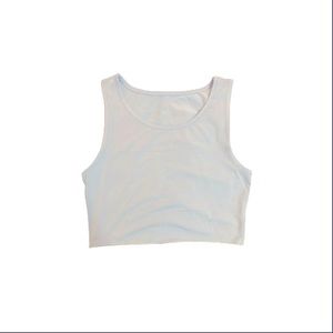 Light Blue Scoop Neck Crop Top